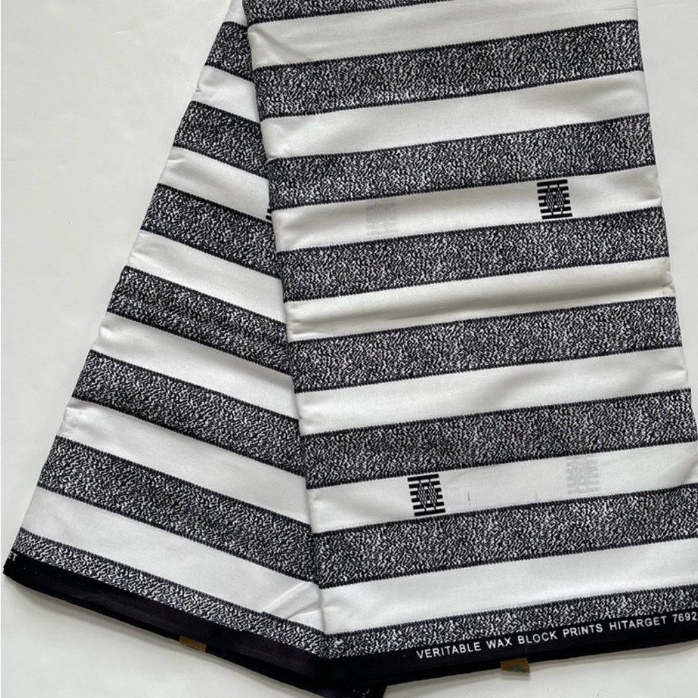 Black and White Striped Cotton Fabric